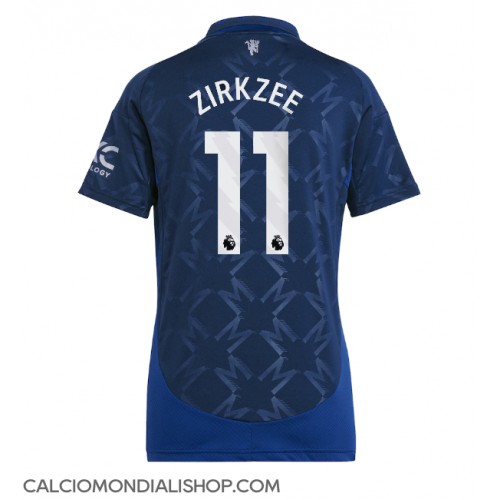 Maglie da calcio Manchester United Joshua Zirkzee #11 Seconda Maglia Femminile 2024-25 Manica Corta